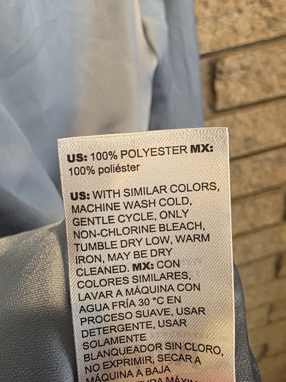 White House Black Market Light Blue Satin Wrap Blouse with Tie - Picture 6 of 6